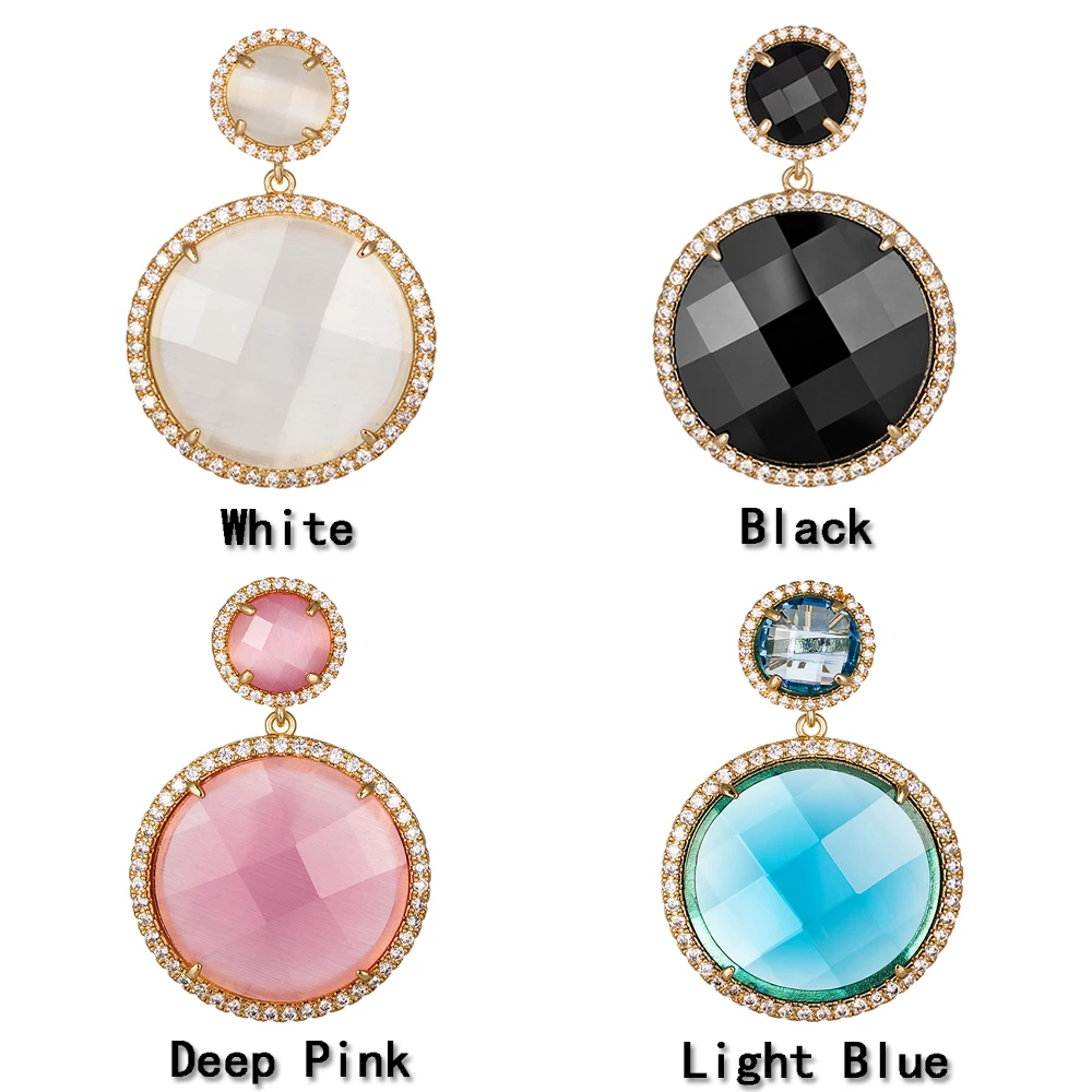 Горячая Распродажа круглые серьги золотые металлические кубический циркон