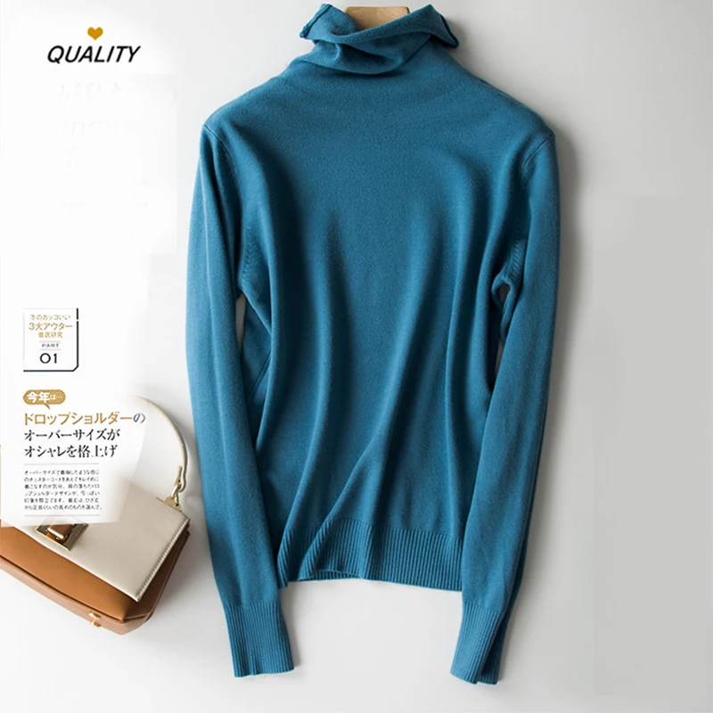 Женский свитер Semfri 2020 Корейская версия водолазка Осень-зима теплый джемпер