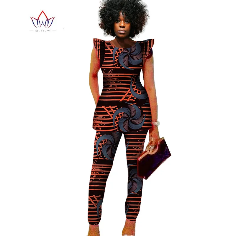 Женский комплект из 2 предметов элегантные брюки богатый базин африканская