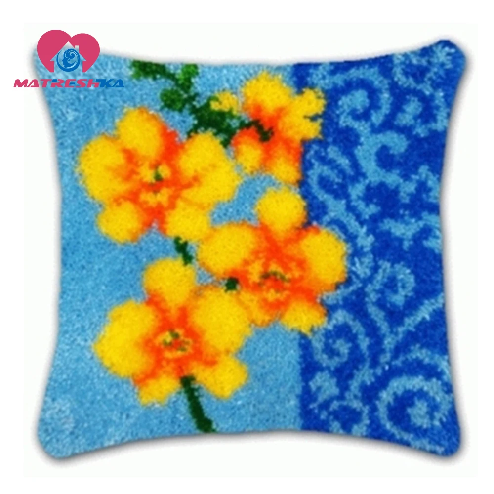 Цветы Сделай Сам Вышивка крестиком подушка с защелкой крючок коврик Хобби