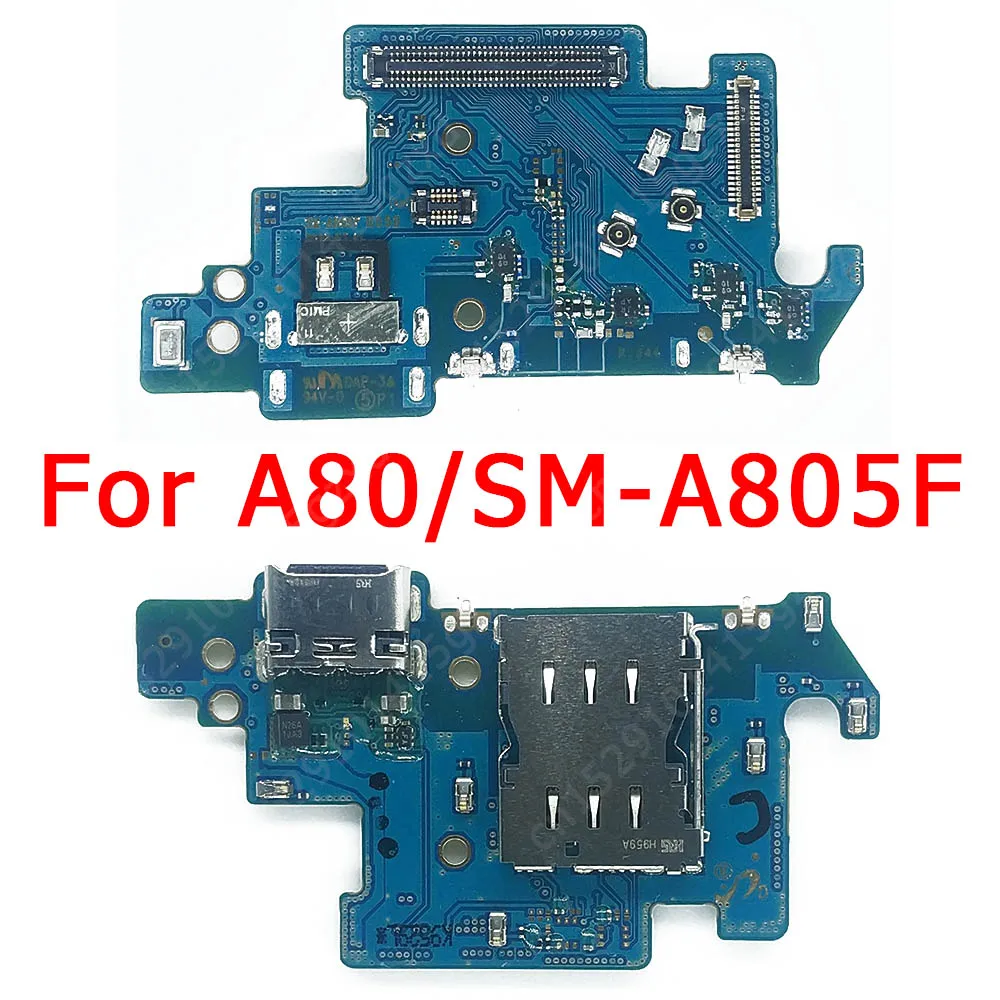 Оригинальная плата USB для зарядки Samsung Galaxy A80 зарядный порт док станции A805FN гибкий