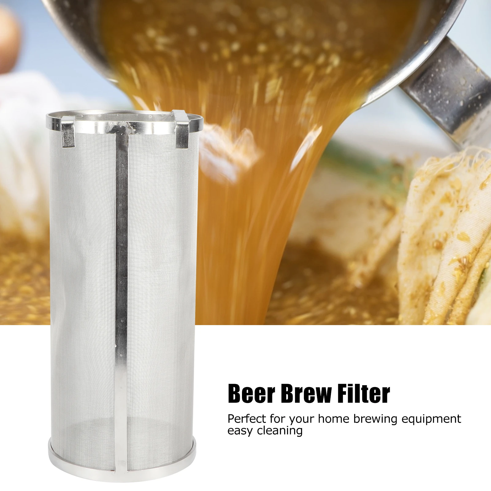 Сетчатый фильтр для пивоварения из нержавеющей стали с крючком 12 5 х2 5/18 х5 см | Дом