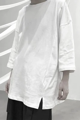 Летняя свободная Дизайнерская футболка с коротким рукавом однотонная белая для