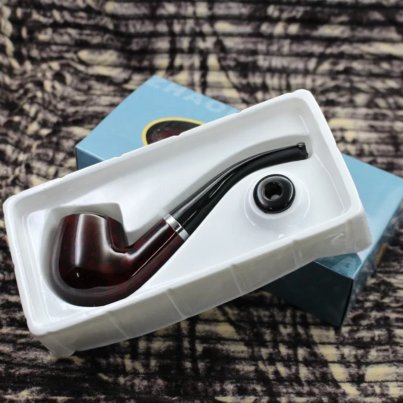 

Portable Resin Pipe Bent Smoking Pipe Tobacco Hookah Pipes Filter Grinder Herb Wooden Pipe Cigarettes Holder Smoking Accessories