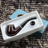 portable resin pipe bent smoking pipe tobacco hookah pipes filter grinder herb wooden pipe cigarettes holder smoking accessories