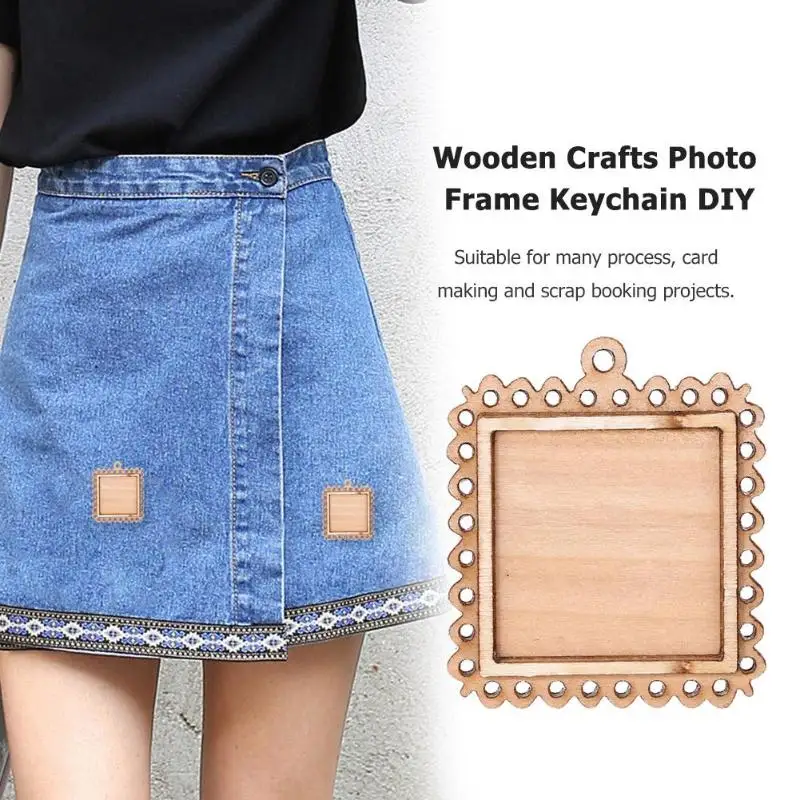 5 шт. DIY деревянная сделанная вручную фоторамка экологичный брелок для свадебной