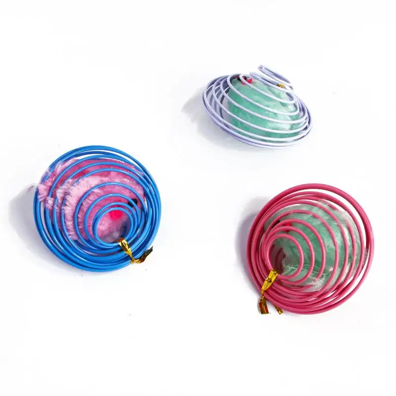 

Plastic Coil Spiral Interactive Cat Toys Funny Prison Mouse Cage Telescopic Toy Teaser Cat Game Colorful Wire Spring Pet Product