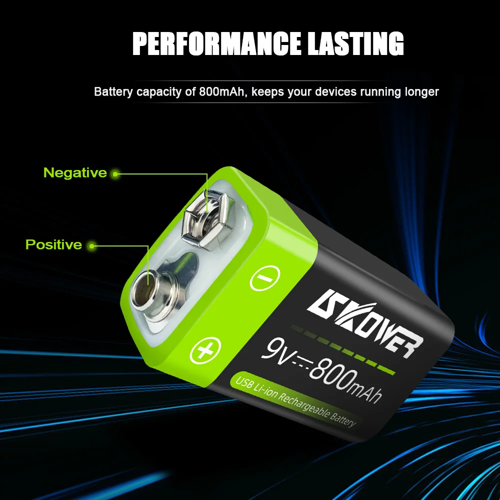 skower 9v 800mah micro usb 6f22 9v литий ионная аккумул
