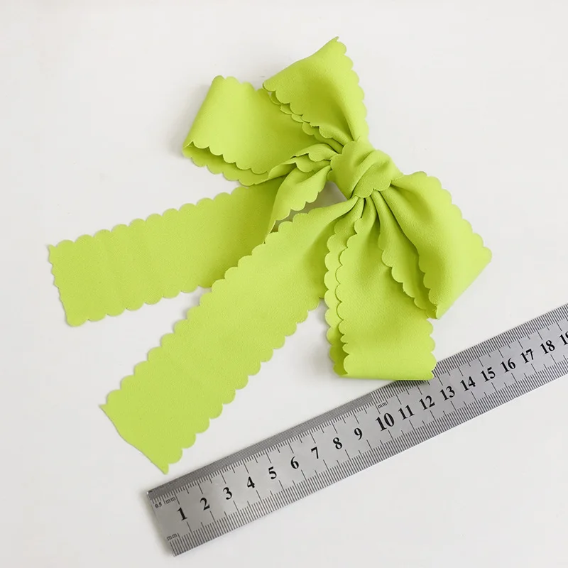 

CN New Fashion Chiffon Satin Ribbon Barrette Bow Pure Color Fabric Cut Lace Bow Hairpin Hair Ornament Headwear Hair Accessories