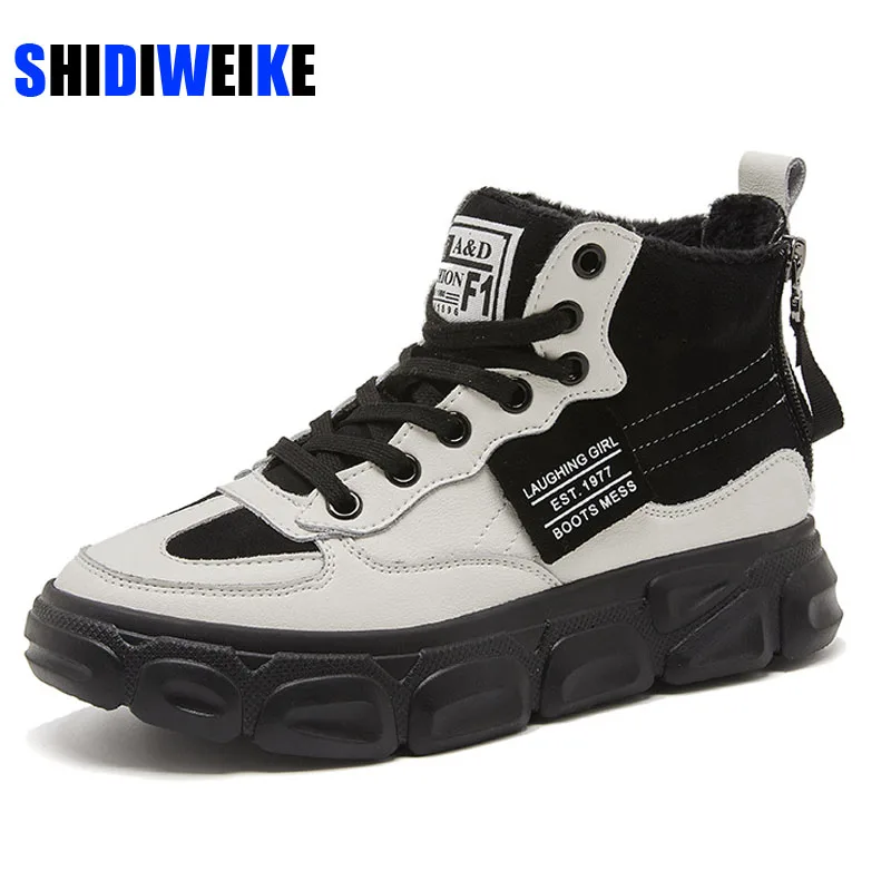 

Женская спортивная обувь; Сезон осень-зима; Новинка; Модные красивые ботильоны с высоким берцем на плоской подошве для девочек; Женская обув...