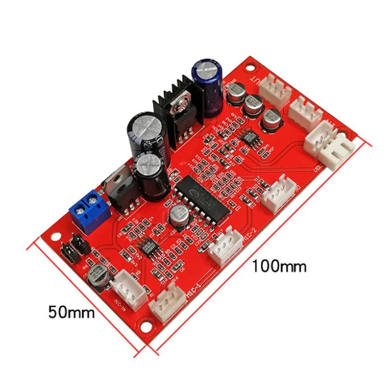 

PT2399 Karaoke Reverb Board Single Power Audio Preamp Circuit Board Mixer Karaoke Amplifier with AD828 Preamp