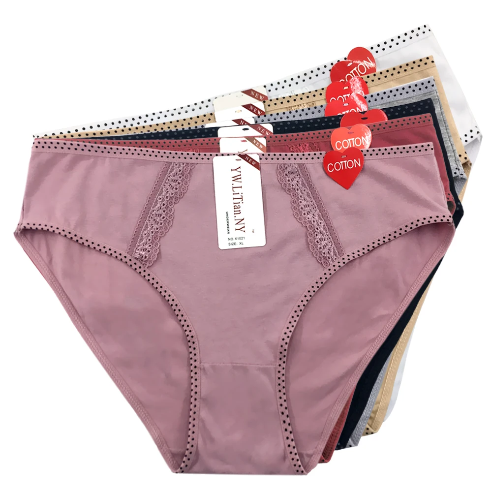 

5pcs Fashion Lace Woman Underwear Girls Fancy Panties Cotton Under Wear Briefs Women Underpants Lingerie 61019