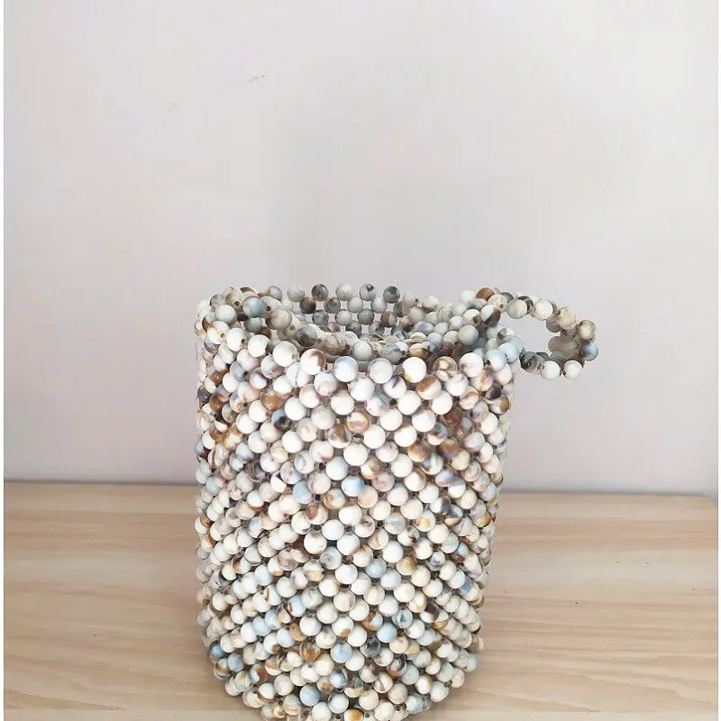 Женская сумка с бисером Caker разноцветная летняя пляжная Повседневная Сумка-ведро
