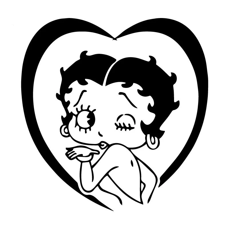 

Personality Dawasaru Betty Boop Cartoon Car Stickers Creative Decals Car Bumper Trunk Laptop Truck Auto Decoration PVC,16cm*16cm