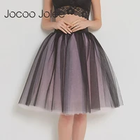jocoo jolee 5 layers tulle skirt women summer ball gown midi skirts elegant pleated dance tutu skirts casual puff skirts