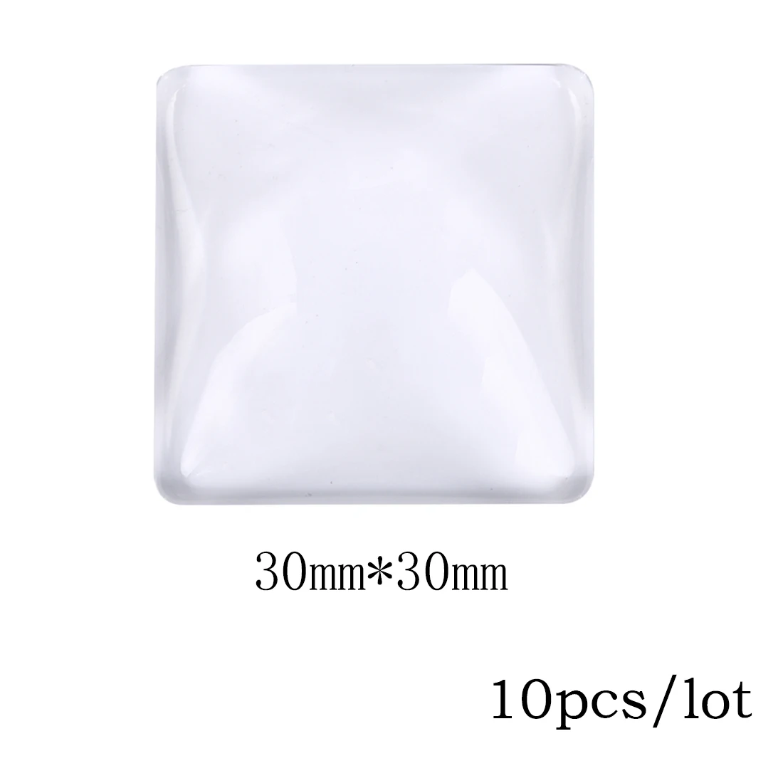 Прозрачные квадратные Кабошоны 10 шт./лот 30 мм прозрачная стеклянная плоская