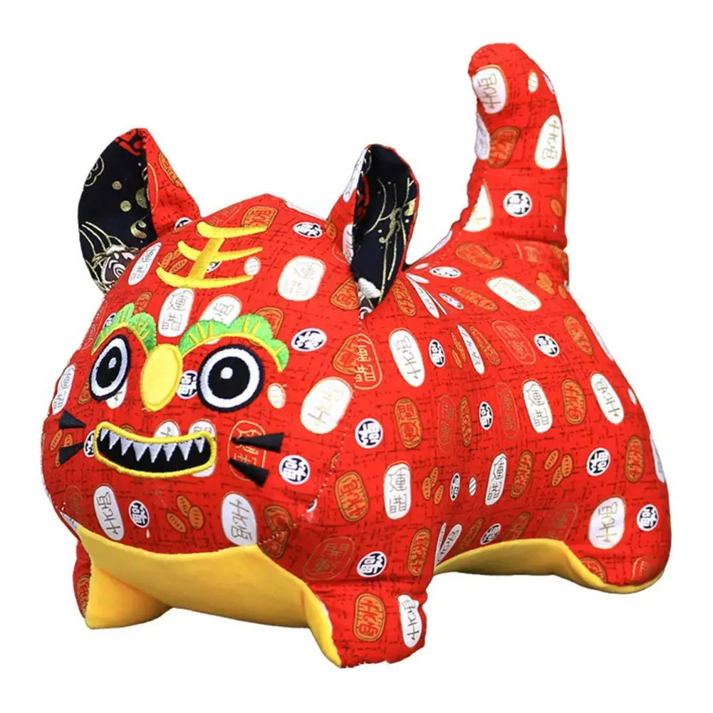 

Stuffed Toy Exquisite Stunning Soft Touch Feeling Tiger with Embroidered Round Eyes Plush Doll