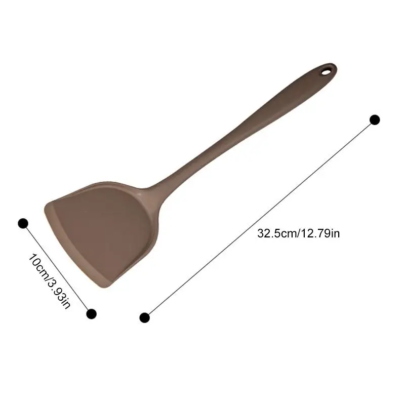 Silicone Kitchen Utensil Non-Stick Champagne Color Cooking Spatula Soup Spoon Ladle Home Dinner Tableware |