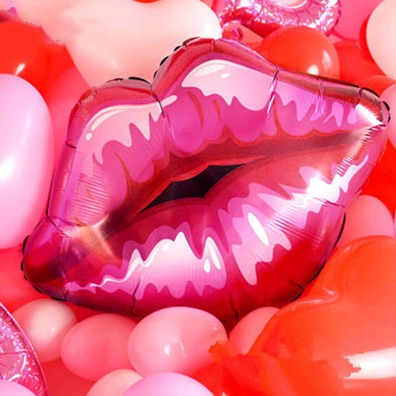 

50 шт. в виде красных губ, Фольга воздушные шары любовь воздушные Globos розовый шар губная помада на День святого Валентина с надписью «Kiss Me» («П...