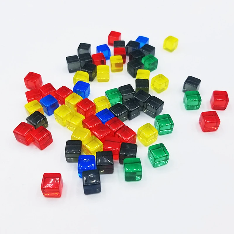

100PCS/pack Colorful 10mm Acrylic Cube Square Corner Dice Portable Table Playing Games DIY Material