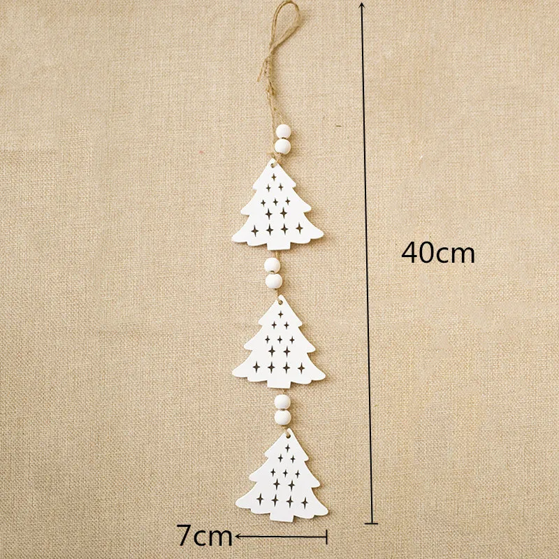 Белая деревянная подвеска для украшения рождественской елки в виде лося