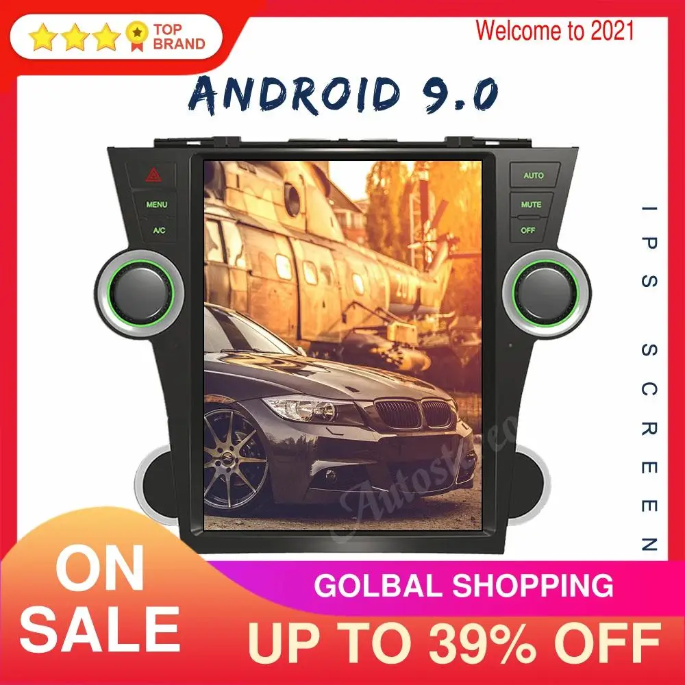 

Tesla Style Android 9.0 128G Car GPS Navigation For Toyota Highlander 2007-2013 Auto Radio Stereo Headunit Multimedia Player PX6
