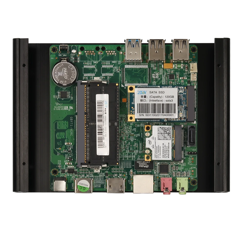 Мини-ПК Intel Celeron J1900 Windows Linux 8 ГБ DDR3L 120 ГБ SSD HDMI VGA двойной Дисплей 1000 Мбит/с LAN 300 Мбит WiFi безвентиляторный Micro PC