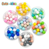 cute idea 50pcs silicone beads 12mm food grade baby loose rounds perles beads diy pacifier chain toys accessories baby goods