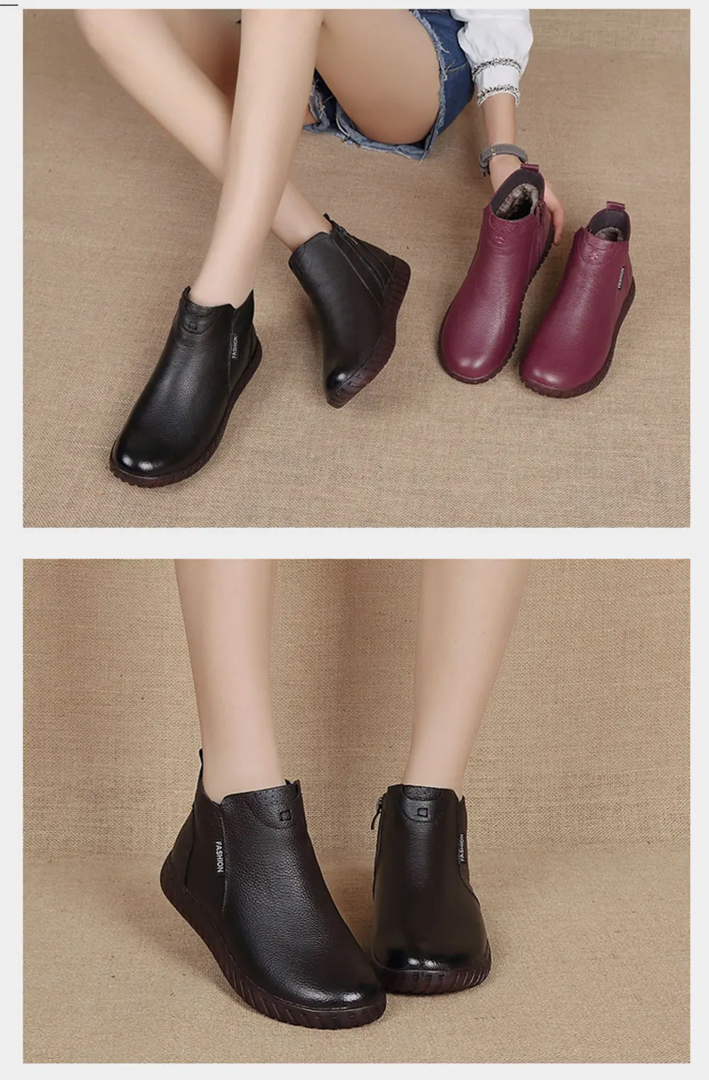 AARDIMI Zapatos Mujer; женские зимние ботинки из натуральной кожи; женские ботильоны ручной работы на молнии в стиле ретро; сезон зима-весна; женская обувь