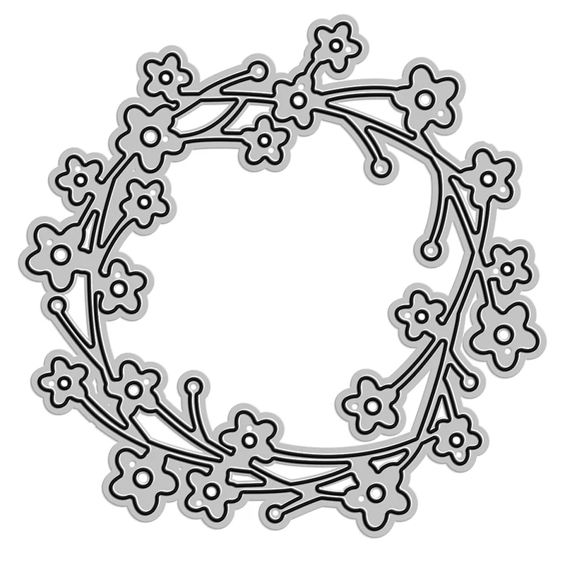

2020 Thanksgiving Flower Wreath New Metal Cutting Dies for DIY Scrapbooking and Card Making Decorative Embossing Craft No Stamps