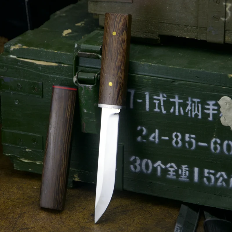 Утолщенный стальной острый тактический прямой нож D2 60HRC серия японских