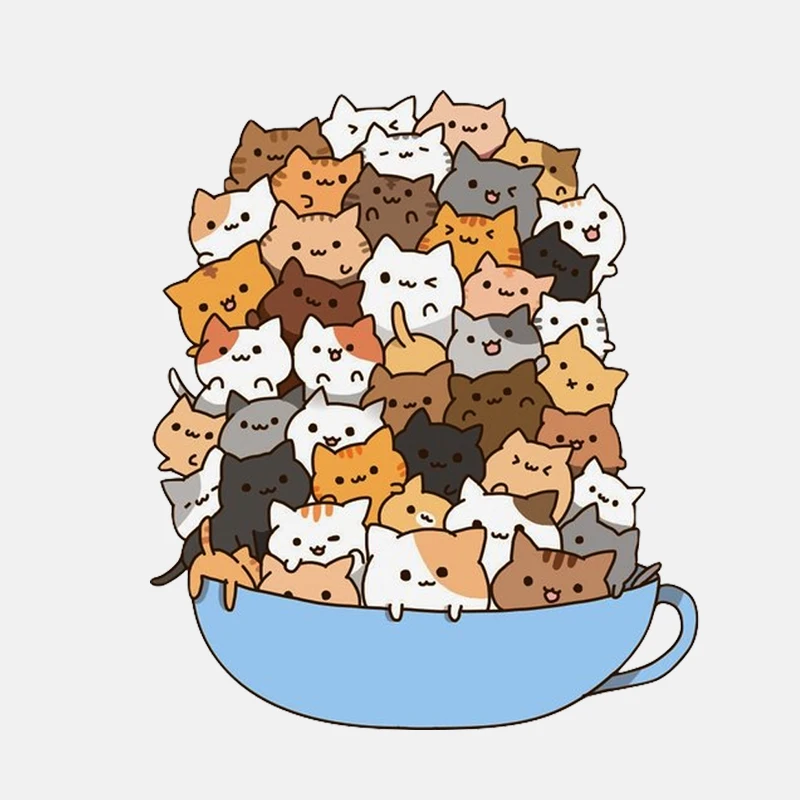 Наклейка на автомобиль из ПВХ с изображением кошек 14 х12 см | Автомобили и