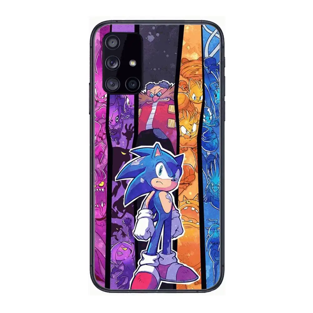 

Anime Blue Sonic style Phone Case Hull For Samsung Galaxy A 90 50 51 20 71 70 40 30 10 80 E 5G S Black Shell Art Cell Cover