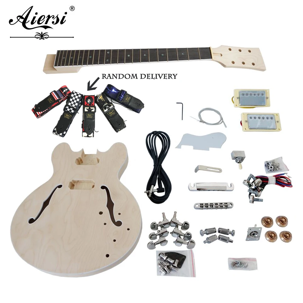 Aiersi незавершенный DIY Джаз электрогитары наборы со всеми Hardwares модель EK 011|Гитары| |