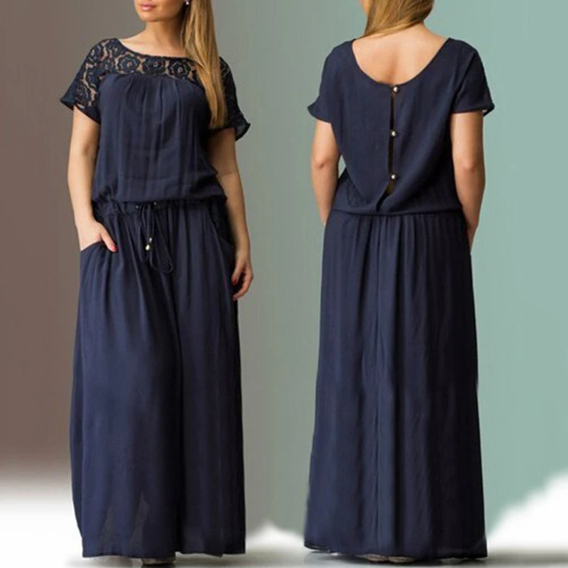 Кружевные платья высокого качества Robe Femme Ete шикарные платья размера плюс для женщин 4xl 5xl 6xl Sukienka Простое Элегантное платье с карманами