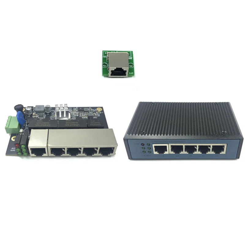 Промышленный Ethernet-коммутатор модуль 5 Порты Unmanaged10/100/1000 Мбит/с PCBA плата OEM