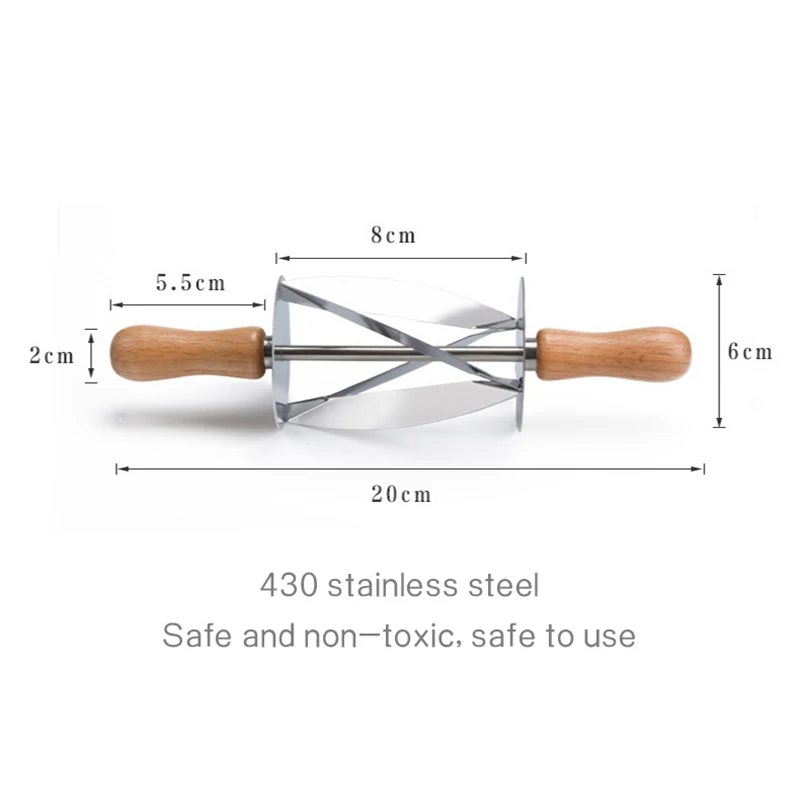 

Stainless Steel Rolling Dough Cutter For Making Croissant Wheel Dough Pastry Knife Cake Tools Rolling Knife For Croissant Bread