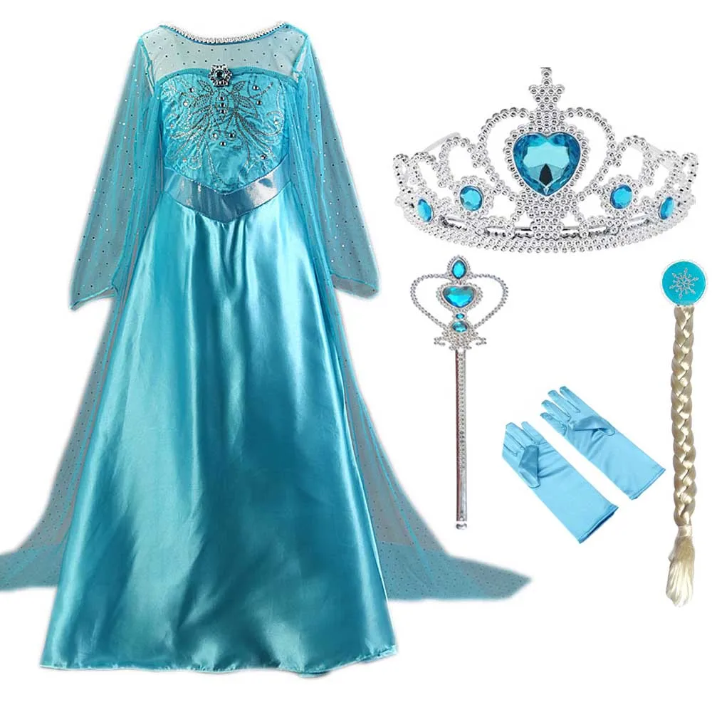 Лидер продаж Рождественское летнее платье принцессы Эльзы для девочек Vestidos