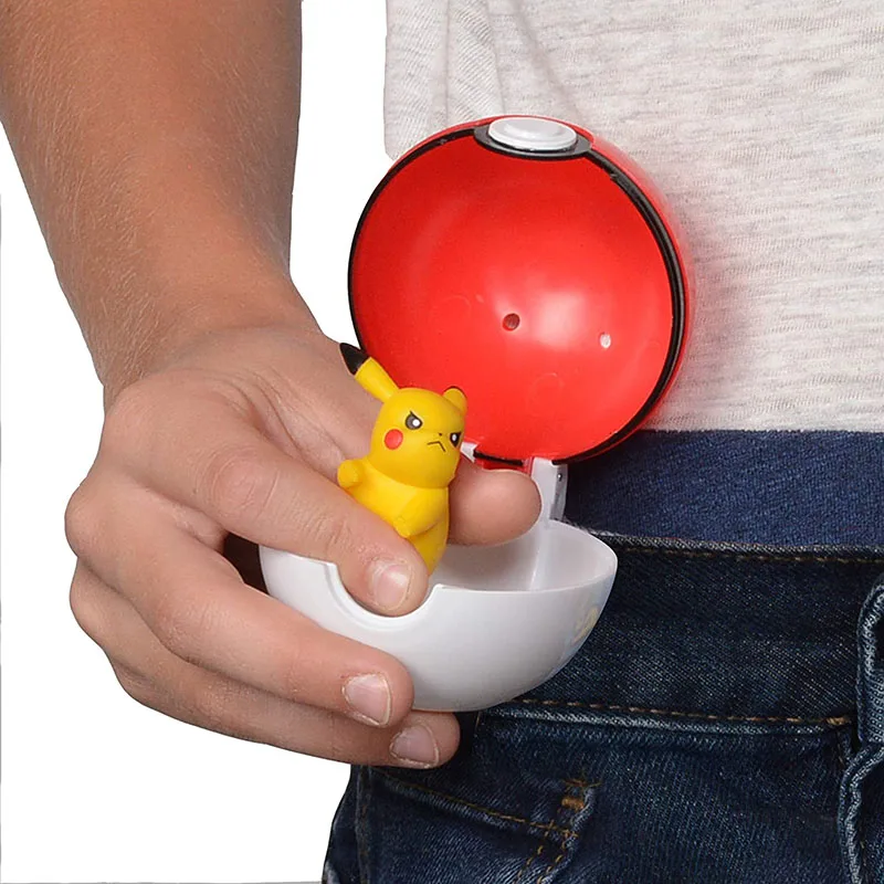 Anime Squirtle Pikachus Piplup Mimikyu Chikorita Eevee Charmander Cilp n Go Pokeball Pokemons Action Figure Dolls Toys Kids Gift | Игрушки и