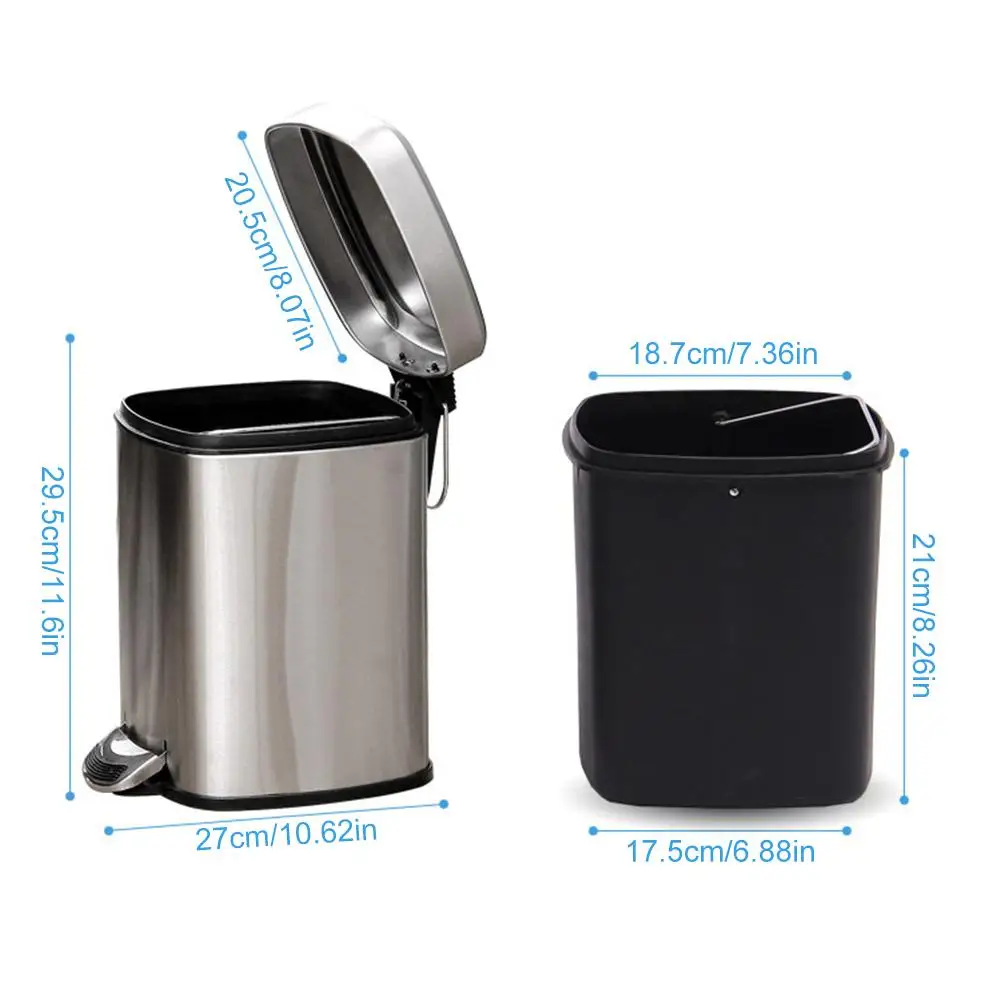 Кухонная мусорная корзина из нержавеющей стали для домашней зоны мусорное ведро
