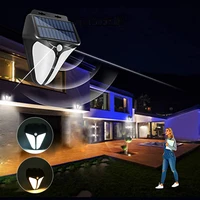 solar wall lightalarm light motion sensor binocular waterproof outdoor garden solar wall light led light with alarm function