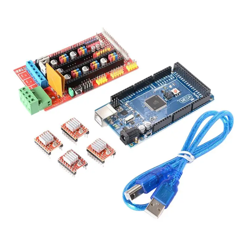 3D Принтер Комплект Мега 2560 плата + RAMPS 1 4 4X A4988 для Arduino RepRap|Детали и аксессуары