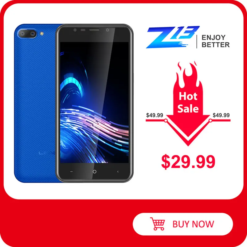 LEAGOO Z13 мобильный телефон 5 0 &quotIPS Экран 1 ГБ Оперативная память 8 Встроенная двойные