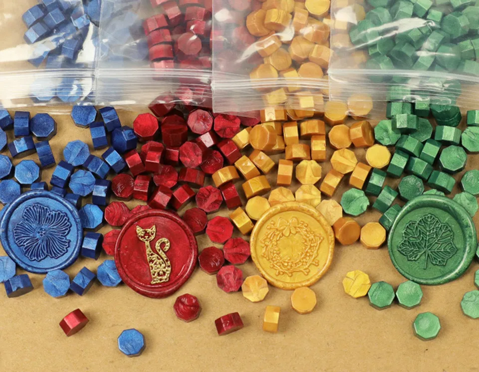 100 шт./лот Восьмиугольные восковые шарики штамповочные печати для конвертов