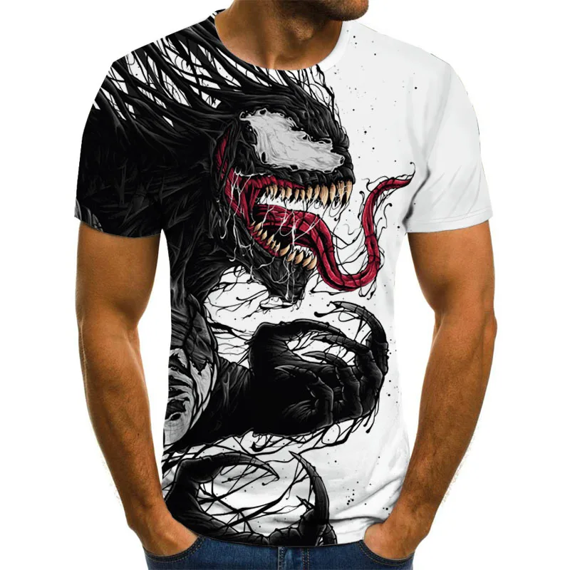 

2021 New Venom T-Shirt For Men and Women 3D Printing Fashion Short-Sleeved T-shirt Streetwear Summer Top