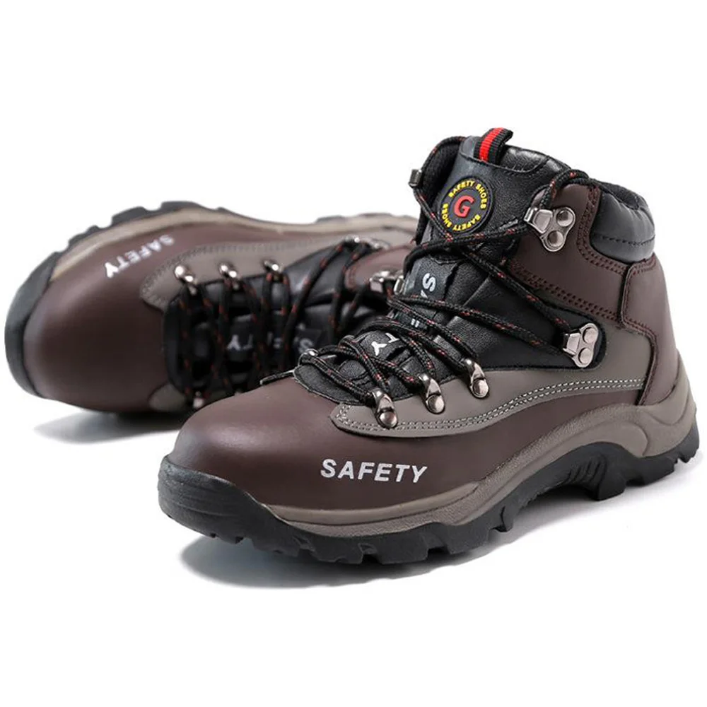Safety Shoes And Hats Steel Toe Men's High Oxford Outsole Work Shoes Non-slip Breathable Mesh Shoes Hiking Wear-resistant DXZ078