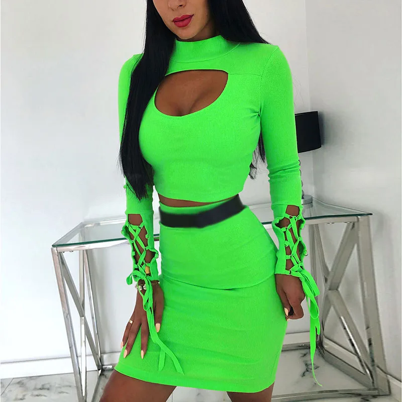 Женские топы и длинные юбки Коктейльные Вечерние бандажные с круглым вырезом