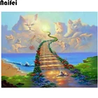 Алмазная живопись на заказ полный Квадратный кот собака небо Радужный мост Алмазная вышивка Алмазная мозаика икона собственное фото лайтпад