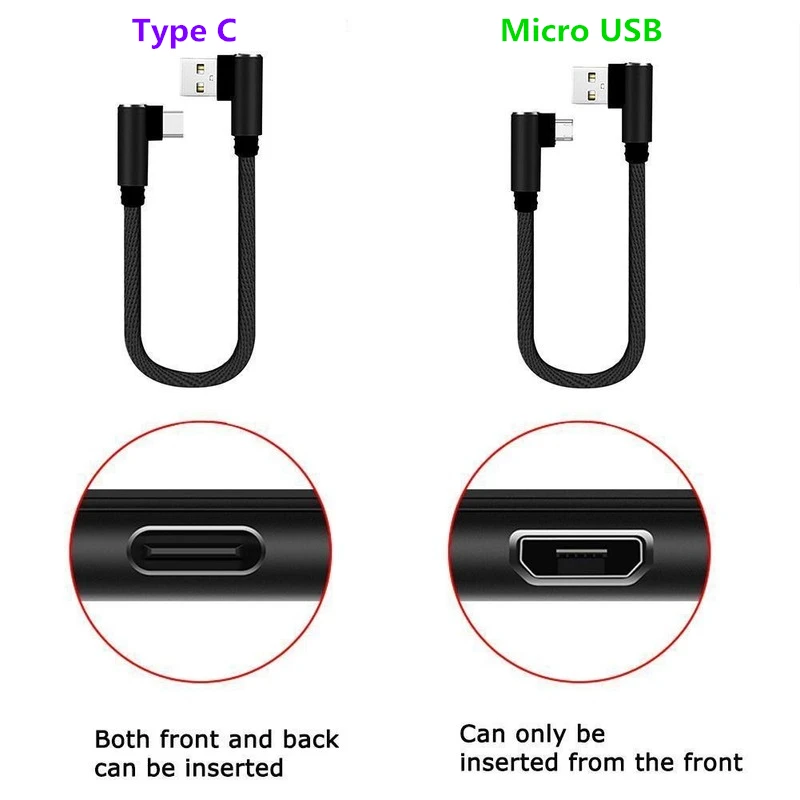 

0.25M 1M 2M 3M 90 Degree USB Data Charger Cable for iPhone X Type C Micro USB C For Samsung Huawei Xiaomi Phone long Cord Charge