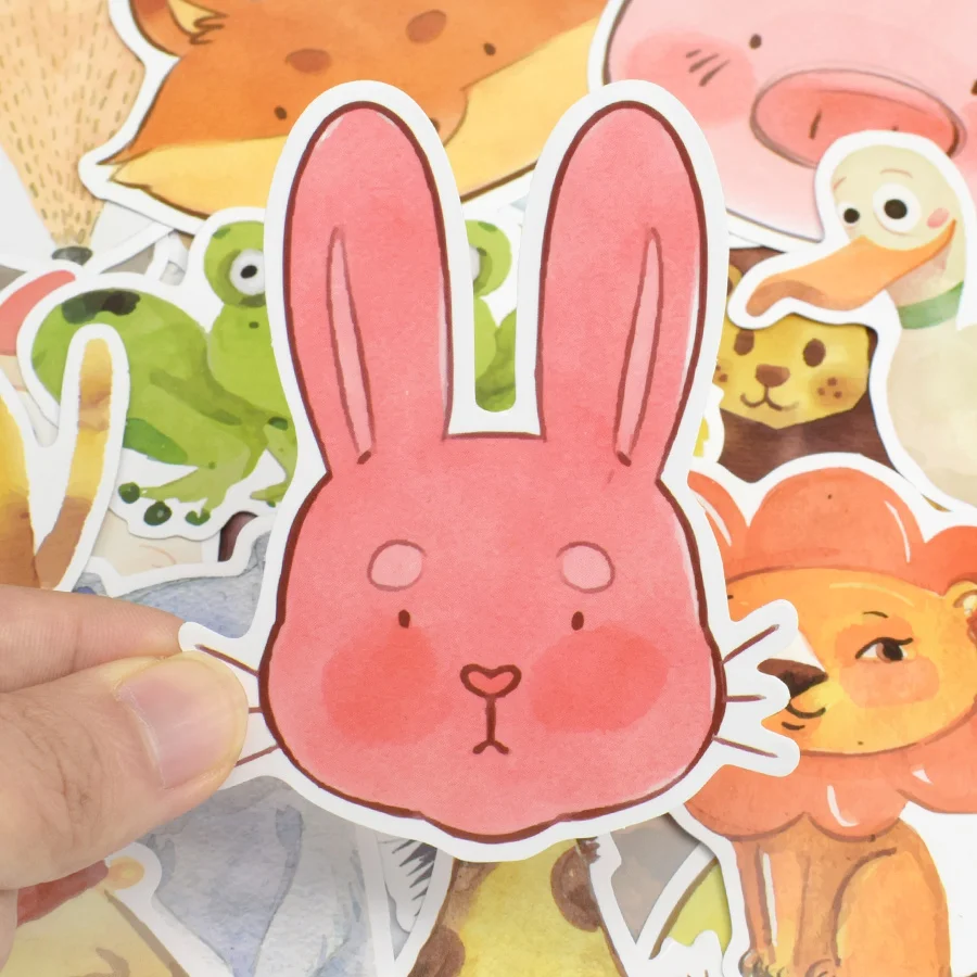 50 шт. красочные наклейки с животными игрушки для детей акварельные милые аниме